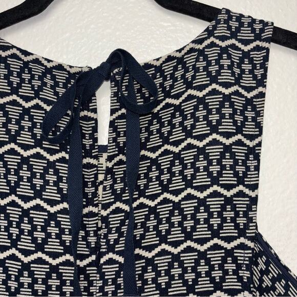 Ann Taylor Loft Shift Dress Woman's 6 Tapestry Geometric Ikat Print Navy Blue - Picture 12 of 16